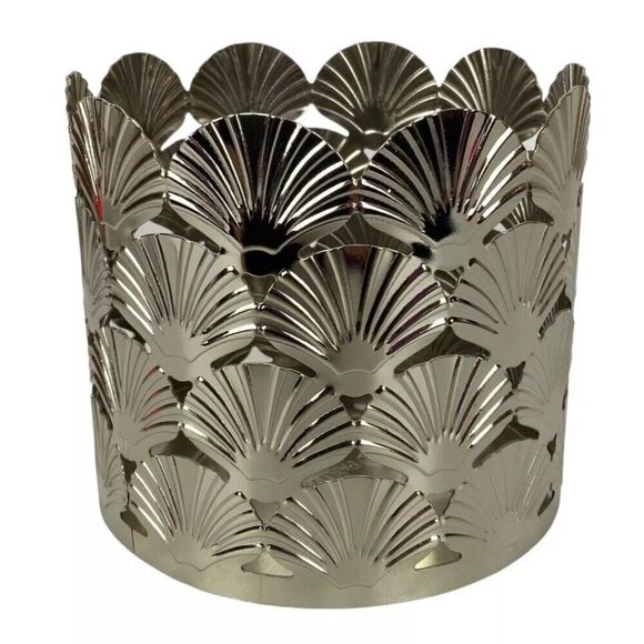 Partylite Seashells Metal Jar Candle Holder Tropical Nautical Beach House Decor - Picture 1 of 3